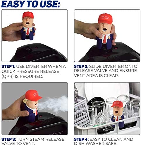 The Steam Boss - Steam Diverter | Kitchen Accessories Compatible with Instant Pot LUX MAX/Ninja Foodi/Crock Pot Express and More | Accessory for all Quart Sizes, 3 mini 6, 8 (POTUS)