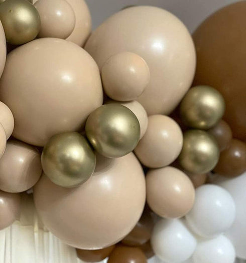 Brown Balloon Garland Arch Kit-149pcs Blush Brown White Gold Balloons for Baby&Bridal Shower, Birthday Party, Wedding, Grad, Anniversary Party