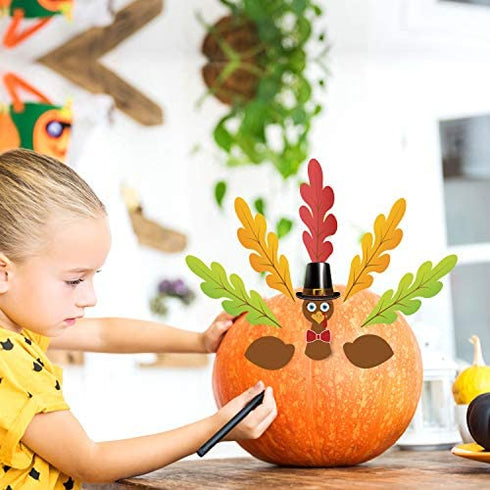 Outus Thanksgiving Pumpkin Turkey Making Kit for Thanks and Gives Party Fall Turkey Craft Kit Thanksgiving Party Make a Turkey Games Thanksgiving Party Decorations