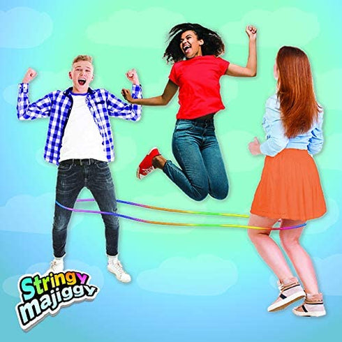 Chinese Jump Rope Elastic Jumping Rope Game for Kids & Adults I by JA-RU | Colorful Stretch Skip Rope for Girls and Boys. Party Favor Stocking Stuffer. Plus 1 Sticker | Item #733-s
