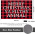 DAYLIPILLOW Red Black Buffalo Check Plaid Doormat - Merry Christmas Ya Filthy Animal Doormat Welcome Outdoor Door Mat 23.6" x 15.7"