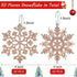Blulu 50 Pieces Plastic Snowflake Ornaments Glitter Snowflake Christmas Tree Hanging Decorations with 50 Pieces Hooks for Winter Home Wonderland Decor Xmas Party Favors Supplies (Rose Gold)