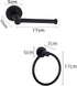 mafffoliverr Bathroom Hardware Set, Hand Towel Ring and Toilet Paper Holder for Bathroom Towel Rack Towel Hanger Wall Mounted Bathroom Fixtures (Black)