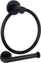 mafffoliverr Bathroom Hardware Set, Hand Towel Ring and Toilet Paper Holder for Bathroom Towel Rack Towel Hanger Wall Mounted Bathroom Fixtures (Black)