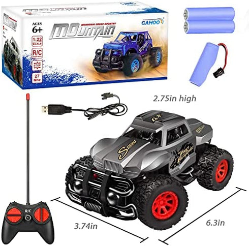 GaHoo Remote Control Car for Kids - Durable Non-Slip Off-Road Shockproof RC Racing Car RC Toys Car for Age 3 4 5 6 7 8 Years Old Boys and Girls Best Gifts (Gray)