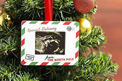Pearhead Special Delivery Sonogram Christmas Ornament, Pregnancy Announcement Keepsake, Holiday Keepsake for Expecting Mothers, Gender-Neutral Baby Holiday Décor