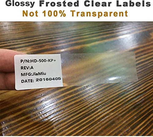 Mr-Label 1" x 2-5/8" Glossy Frosted Clear Address Labels - Waterproof and Tear-Resistant - for Inkjet & Laser Printer - for Envelope | Gift Bag | Bottle| Bar Code (10 Sheets Total 300 Labels)