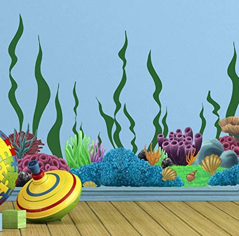 Coral Reef Wall Decals Underwater Ocean Kids Wall Decor Stickers, Under The Sea Girls Boys Toddler Teen Bedroom, Baby Nursery, Bathrooms, Living Room, Playroom (Coral Reef)