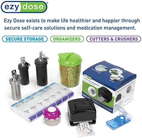 EZY DOSE Weekly Pill Organizer and Planner, Travel Pill Planner, 7-Sided, Colors May Vary