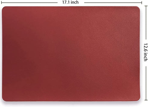 GabrielModu Placemats,Washable Table Mats for Dining Table,Waterproof Durable Reusable Non-Slip Heat-Resistant Stain- Resistant PVC Mats Kitchen,Easy Clean Wipeable Place Mat Set of 4, Wine Red