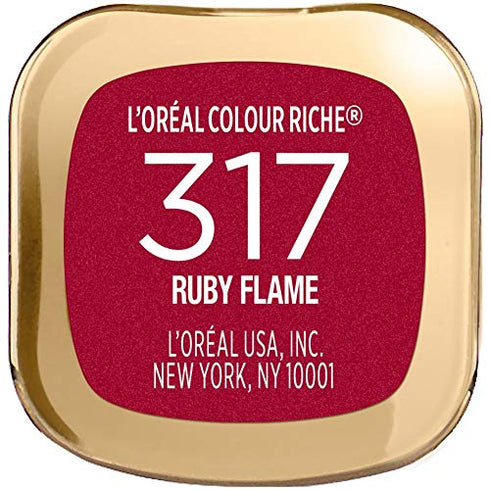 L'Oreal Paris Makeup Colour Riche Original Creamy, Hydrating Satin Lipstick, 317 Ruby Flame, 1 Count