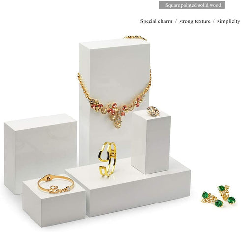 Oirlv Solid Wood Minimalism Style Jewelry Display Stand Showcase Jewelry Organizer Square Holder(SM05203)