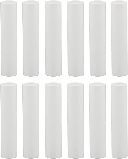 Creative Hobbies® 1751 - Set of 12, 4 Inch Tall White Plastic Candle Covers Sleeves Chandelier Socket Covers ~Candelabra Base