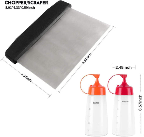 homenote Griddle Accessories Kit, Exclusive Griddle Tools Spatulas Set for Blackstone - 8 Pcs Commercial Grade Flat Top Grill Accessories - Great for Outdoor BBQ, Teppanyaki and Camping