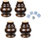 4PCS 3.54" Tall Solid Wood Turned Furniture Legs Walnut Finished Wood Sofa Legs Turned Furniture Legs Bun Feet for Cabinet Sofa Ottoman TV Stand Loveseat Dresser