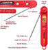 ThermoPro TP03 Digital Meat Thermometer for Cooking Kitchen Food Candy Instant Read Thermometer with Backlight and Magnet for Oil Deep Fry BBQ Grill Smoker Thermometer