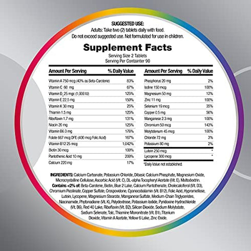 Centrum Minis Silver Multivitamin for Adults 50 Plus, Multimineral Supplement, Vitamin D3, B-Vitamins, Gluten Free, Non-GMO Ingredients, Supports Memory and Cognition in Older Adults - 320 Ct