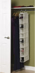 Household Essentials 311322 Hanging Shoe Storage Organizer for Closets |10 Pocket Shelves | Natural Canvas