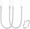 BEL AVENIR Curtain Ropes Tiebacks Tie-Backs, Curtain Handmade Holdbacks with 2 Metal Screw Hooks - White 2 Pack
