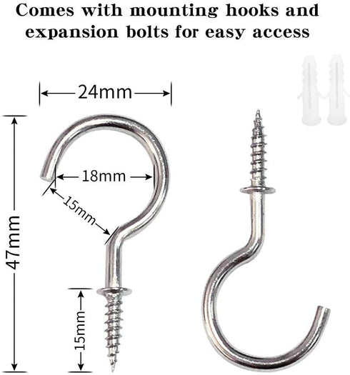 BEL AVENIR Curtain Ropes Tiebacks Tie-Backs, Curtain Handmade Holdbacks with 2 Metal Screw Hooks - White 2 Pack