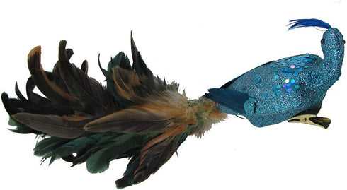 Kurt Adler 18-Inch Decorative Feather Peacock with Clip