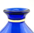 YILE Glass Vase for Flowers, Rounded Small Blue Glass Vase for Home Decor Gift Centerpieces Events (Dark Blue & Gold)