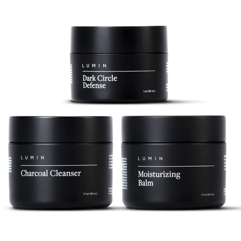 Lumin - Dark Circle Repair Set - Skin Care Kit for Men - Dark Circle Defense, Charcoal Face Wash, Moisturizer - Helps with Tired Eyes, Dark Spots, Uneven and Dull Skin - 2 Month Supply