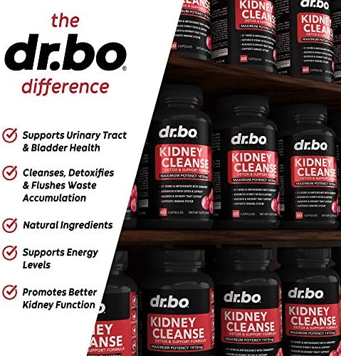 Kidney Cleanse Detox Support Supplement - Natural Cranberry, Juniper Berries, Buchu & Uva Ursi Extract to Help Repair Kidneys, Bladder Control & Urinary Tract Health - Herbal Renal Blend Formula Pills