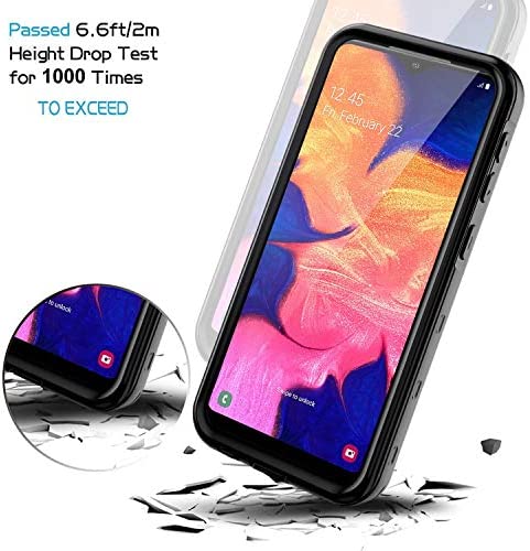 Lanhiem Samsung Galaxy A10E Case, IP68 Waterproof Dustproof Shockproof Case with Built-in Screen Protector, Full Body Sealed Underwater Protective Cover for Galaxy A10e (Black/Clear)