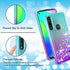 Gritup Moto G Power Case, Motorola G Power Phone Case with HD Screen Protector for Girls Women, Cute Clear Gradient Glitter Liquid TPU Slim Phone Case for Motorola Moto G Power Teal/Purple