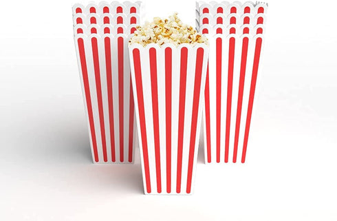 Popcorn Set (Pack of 10) - 3? x 3? x 8? x 2.3? Reusable & Unbreakable Popcorn Buckets With Anti-Smudge Paint - Leakproof & Dishwasher Safe Movie Night Supplies - BPA-Free Popcorn Container Set