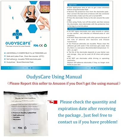 TENS Unit Replacement Pads - Compatible with AUVON and TENS 7000 Unit - Durable Self-Adhesive Electrodes Pads Combo 12 Pcs 2"X 2" and 2"X 4", Latex-Free for Lower Back and Multiple Pain Relief