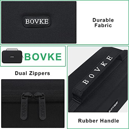 BOVKE Hard GPS Case for 6 -7 Inch Garmin DriveSmart 76/65/61 LMT-S, Garmin Catalyst, Nuvi 2797LMT GPS Navigator System, Extra Space fit Car Charger, Friction Mount, USB Cable, Black + Inside Black