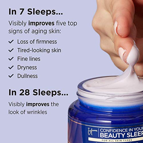 it COSMETICS Confidence In Your Beauty Sleep - Anti-Aging Night Cream - Visibly Improves Fine Lines, Wrinkles, Dryness, Dullness & Loss Of Firmness - With Hyaluronic Acid - 0.47 Fl Oz