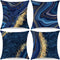 Throw Pillow Covers, Navy Blue Decorative Pillow Covers ,Blue and Gold Marble Pillowcase 18x18 inch, Couch Cushion Cover Set of 4 for Home Living Room Bedroom Sofa Decor Pillows