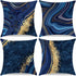 Throw Pillow Covers, Navy Blue Decorative Pillow Covers ,Blue and Gold Marble Pillowcase 18x18 inch, Couch Cushion Cover Set of 4 for Home Living Room Bedroom Sofa Decor Pillows