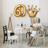 3 Pcs Crown Balloons Gold Foil - Crown Shape Balloons Halloween Decoration Foil Christmas Balloons - Anniversary Balloons Princess Birthday Decorations Happy Birthday Balloon Party Supplies LIGHTNIN
