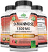 D-Mannose 1,300 mg with Cranberry Extract Fast-Acting, Flush Impurities, Natural Urinary Tract Health- 100 Veggie Capsules