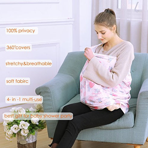 Baby Car Seat Covers, Carseat Canopy, Boys Girls Privacy Breastfeeding Cover (Cute Elephant)