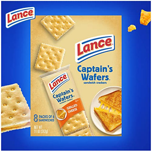 Lance Sandwich Crackers, Captain's Grilled Cheese Wafers, 8 Ct Box