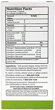 Knadix Hemp Oil Capsules Extract for Pain Support - Natural Stress Relief and Immune Support with Omega 3-6 Vitamins and Minerals
