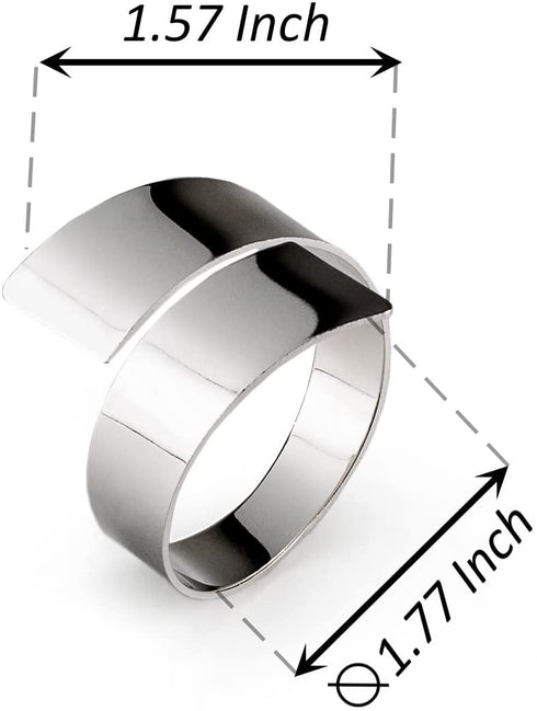 LEBEJUA Napkin Rings Set of 12 - Delicate Napkin Holder Rings for Tables - Metal Napkin Ring for Holiday & Christmas - Dinner Party & Wedding Decor - Decorative Round Napkin Rings Bulk (Silver Curl)
