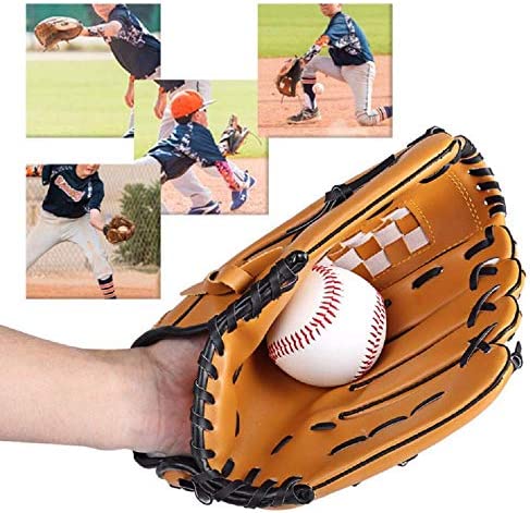 BiJun Baseball Glove, Softball Gloves, TeeBall Mitt Left Hand Glove, Right Hand Throw, Fit for Adult/Youth/Kids/Children's Beginner or Infielder