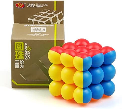 CuberSpeed YJ 3x3 Ball Cube Bead 3x3x3 Stickerless Magic Cube Puzzle