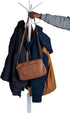 Mind Reader Standing Metal Coat Rack Hat Hanger 8 Hook, White