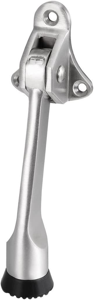 uxcell 304 Stainless Steel Brushed Easy-Step Kickdown Door Stop Holder Buffer w Screws