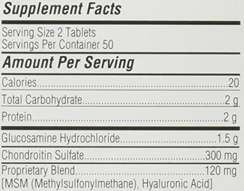 XRAY Dol Triple Action, Joint Health Supplement Tablets with Glucosamine, Chondroitin & MSM, 50 Count (249955)