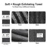 Exfoliating Back Scrubber, Korean Body Back Scrubber Towel for Shower, Japanese Bath Wash Scrub Cloth Washcloth Washer for Men Women Exfoliation, Body Scrubbing Brush Loofah Exfoliator (Stripe Black)