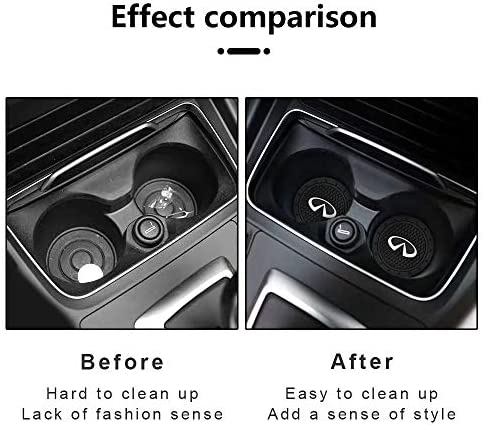 MYCASUO Car Interior Accessories for Infi?ti Cup Holder Insert Coaster - Silicone Anti Slip Cup Mat for in?niti QX50 Q50 Q70 Q70L Q60 QX30 QX60 QX80 (Set of 2, 2.75" Diameter)