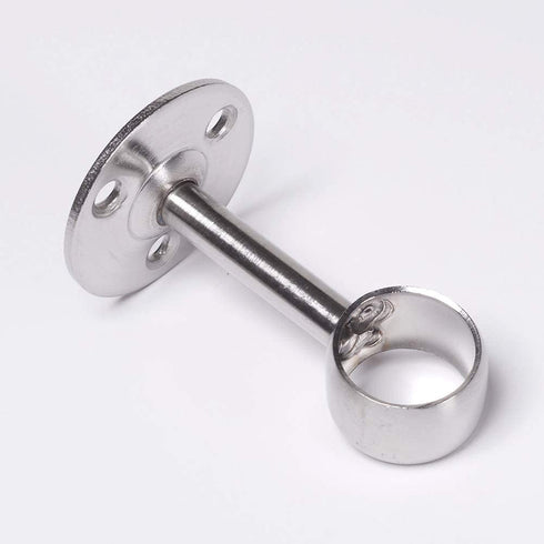 MroMax Wardrobe Pipe Bracket, 0.75Inch Dia, Ceiling Mounted Rail Rod Support Socket Silver Tone 4Pcs